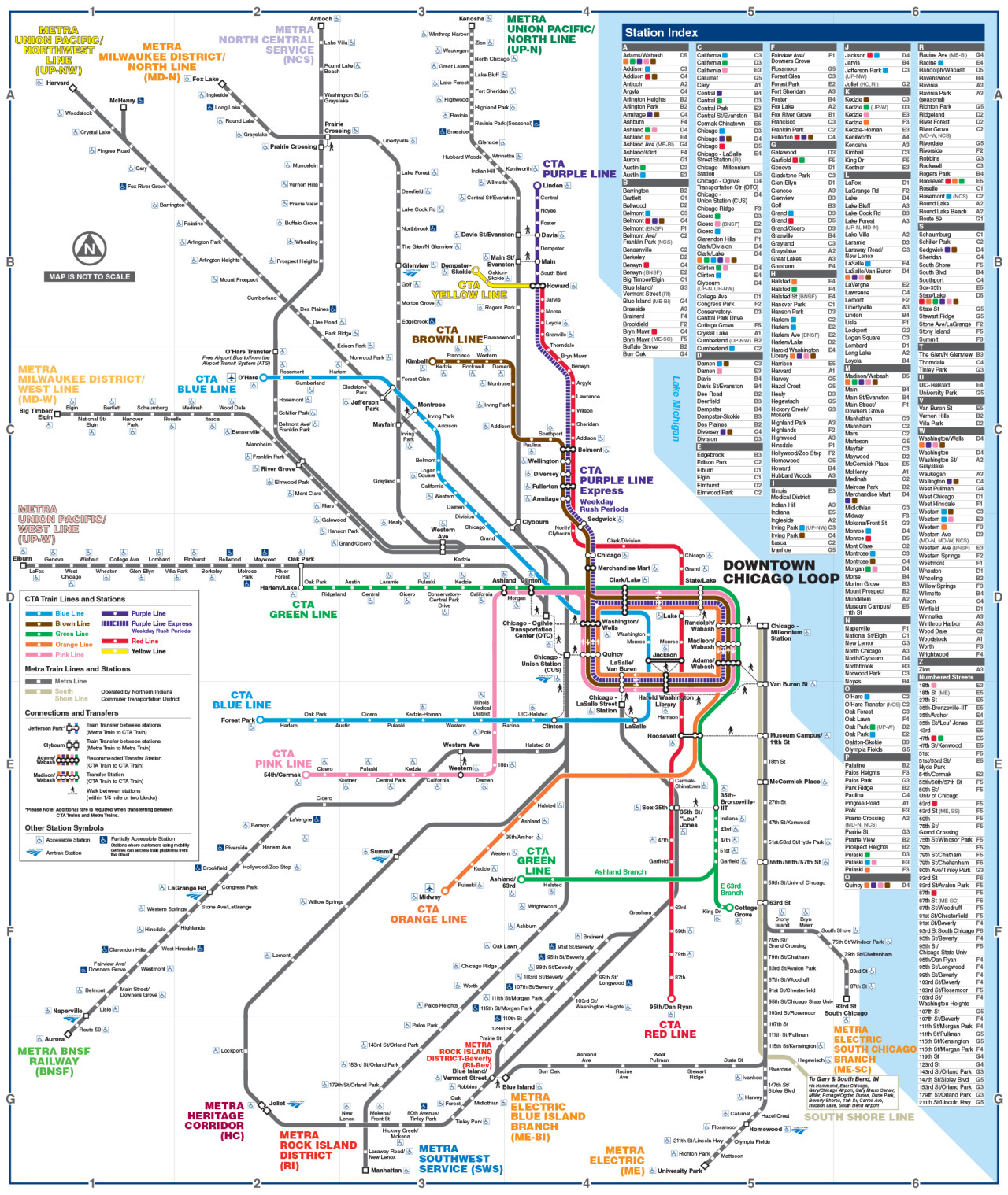 Official Map Chicago Regional Transportation Transit Maps 0484