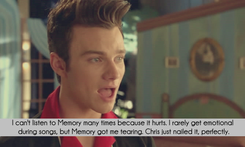 welovegleeconfessions:I can’t listen to Memory many times...