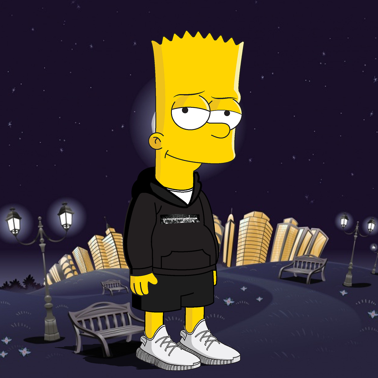 Bart Simpson Wearing A Hoodie. 