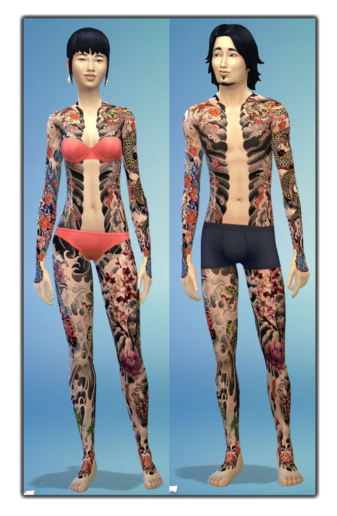 Japanese Full Body Tattoo Back-up : r/thesims