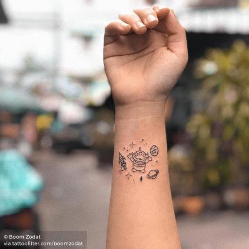 By Boom Zodat, done at Tattoos Boom Zodat, Bangkok.... boomzodat;small;fictional character;line art;toy story alien;alien;facebook;wrist;twitter;pixar;pixar character;toy story;mythology;film and book;fine line
