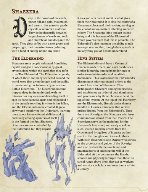 dungeonsanddrakes:Shaezera! People made from crystal and stone...