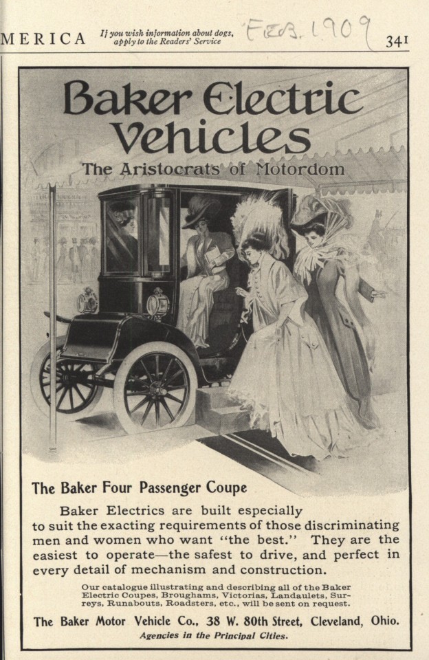 1909-1910 Baker Electric Vehicle ads | America's Automotive Library