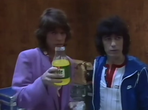 suspicious mick jagger with gatorade 1981