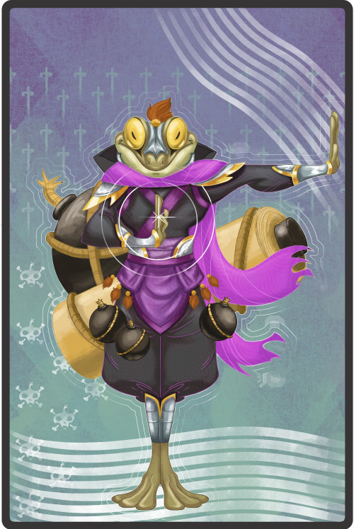 DnD Art TabletopRPG Boardgames Game Art Ninja Chain of Elements Character Design concept art Frog