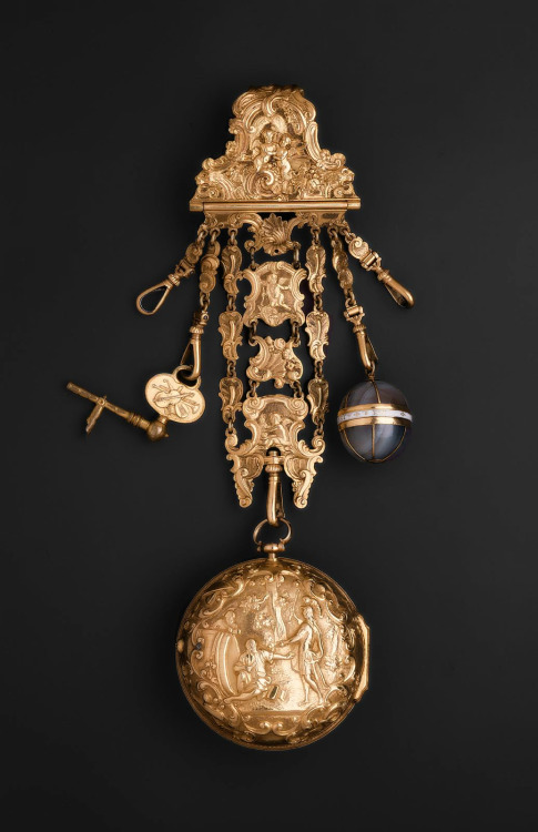 madmoiselle-bulle:Chatelaine with watch, key, pomander, about...