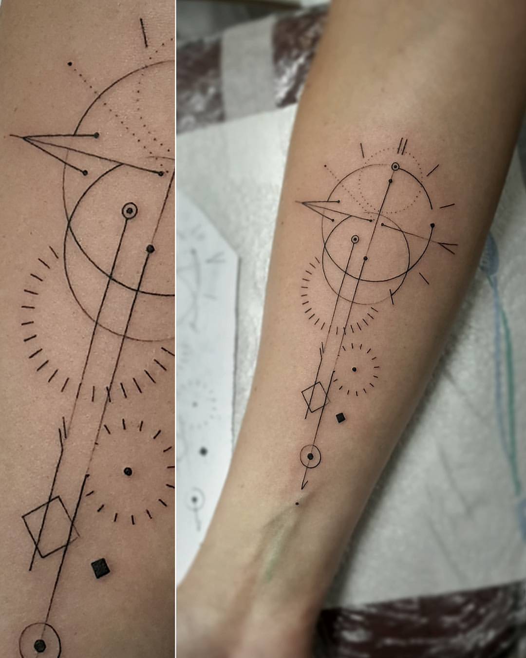 Татуировки тонкими линиями
