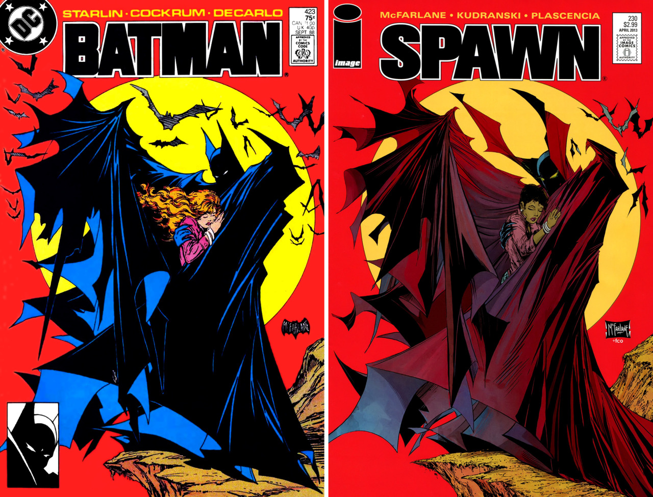 I love comic covers • Homage: Batman #423 / Spawn #230 by Todd McFarlane