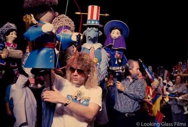 Steve Whitmire, Jim Henson and other Performers on the set of Muppet Vision 3D.