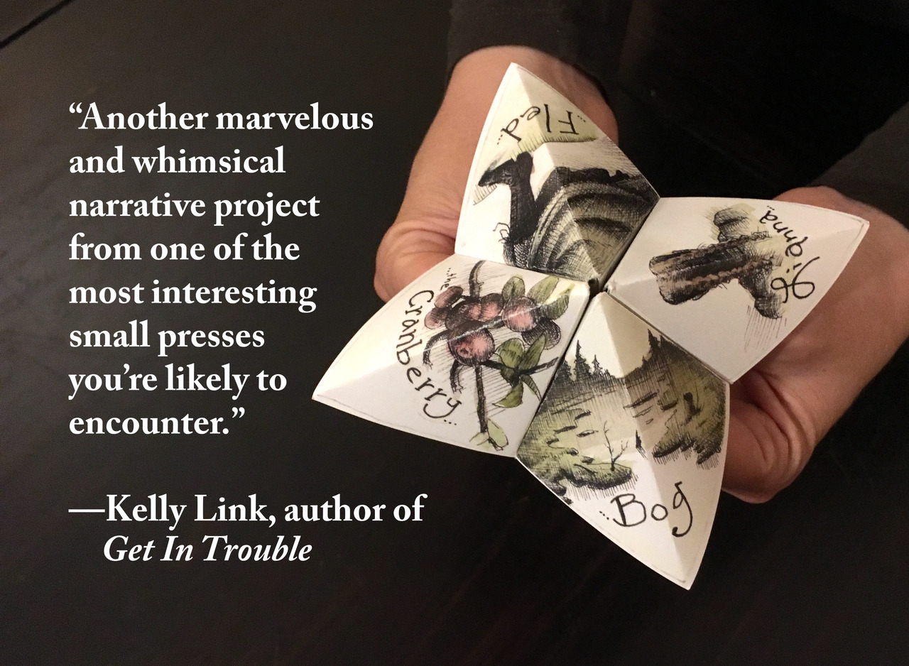 Lianna Fled the Cranberry Bog: A Story in Cootie Catchers by GennaRose Nethercott Illustrated by Bobby DiTrani https://www.kickstarter.com/projects/1220332911/lianna-fled-the-cranberry-bog-a-story-in-cootie-catchers