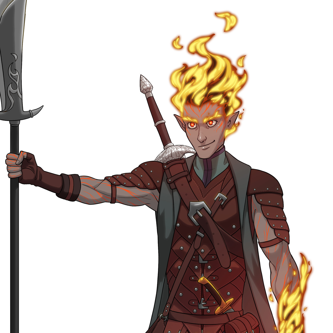 Pettifog Draws Things — Here’s Ember, a fire genasi character I was...