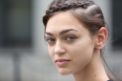 runwayandbeauty:Zhenya Katava outside Hervé Léger Show, New...