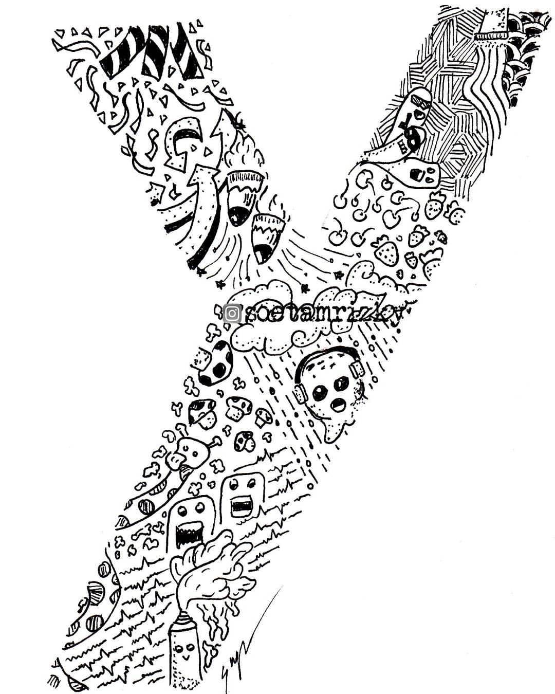 Doodle Art Huruf A Z