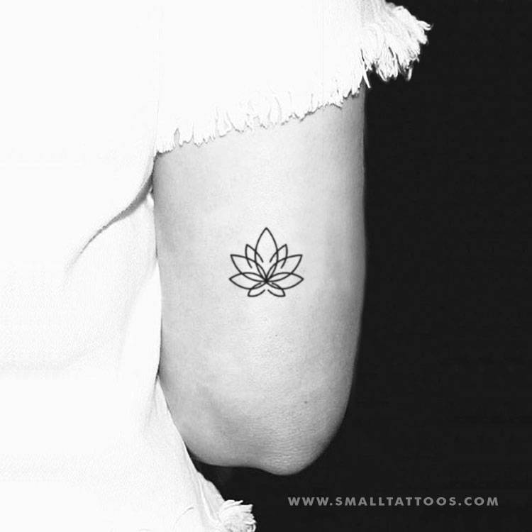 Pequenos Tatuajes Tatuaje Temporal De Una Flor De Loto Minimalista