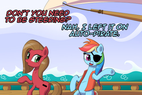 askpun:Just cruising with my pal Pirate Dash!Artwork...