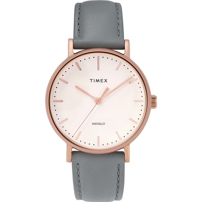 【TIMEX】天美時 復刻系列 簡約復古手錶(灰/玫瑰金TXTW2T31800)