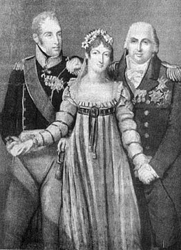 Marie-Thérèse Charlotte and her uncles, Louis Stanislas Xavier (the comte de Provence) and Charles Philippe (the comte d'Artois)
image source