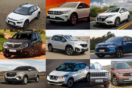 montagem os 10 suvs compactos