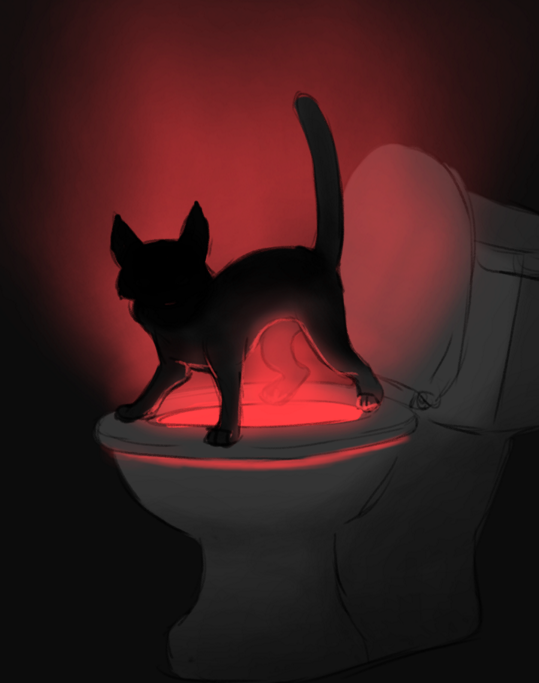 Кошка туалет кровь. Постер с чёрным котом в туалет. Туалет Кэт. Cat Boss.