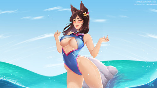 prywinko:Beach Queen Ahri( DVA cosplay). August reward by...