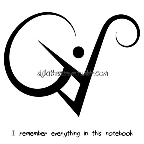 sigilathenaeum:”I remember everything in this notebook” sigil...