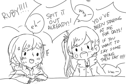 jiyeong:weiss ultimate tsundere schneeruby then makes it a...