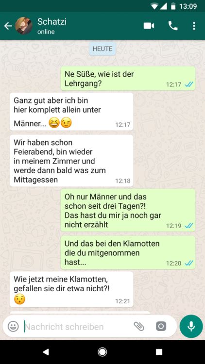 hotwifepenishoden:WhatsApp-Chat während meine Freundin...