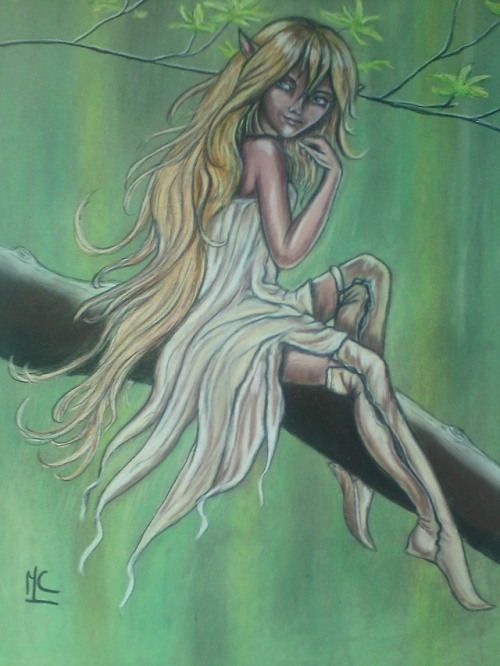 mariclo-pastel:“Elfe”Un dessin au pastel sec sur papier Pastel...