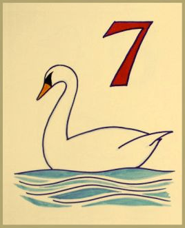 On the seventh day of Christmas, my true love gave to me seven swans a swimming