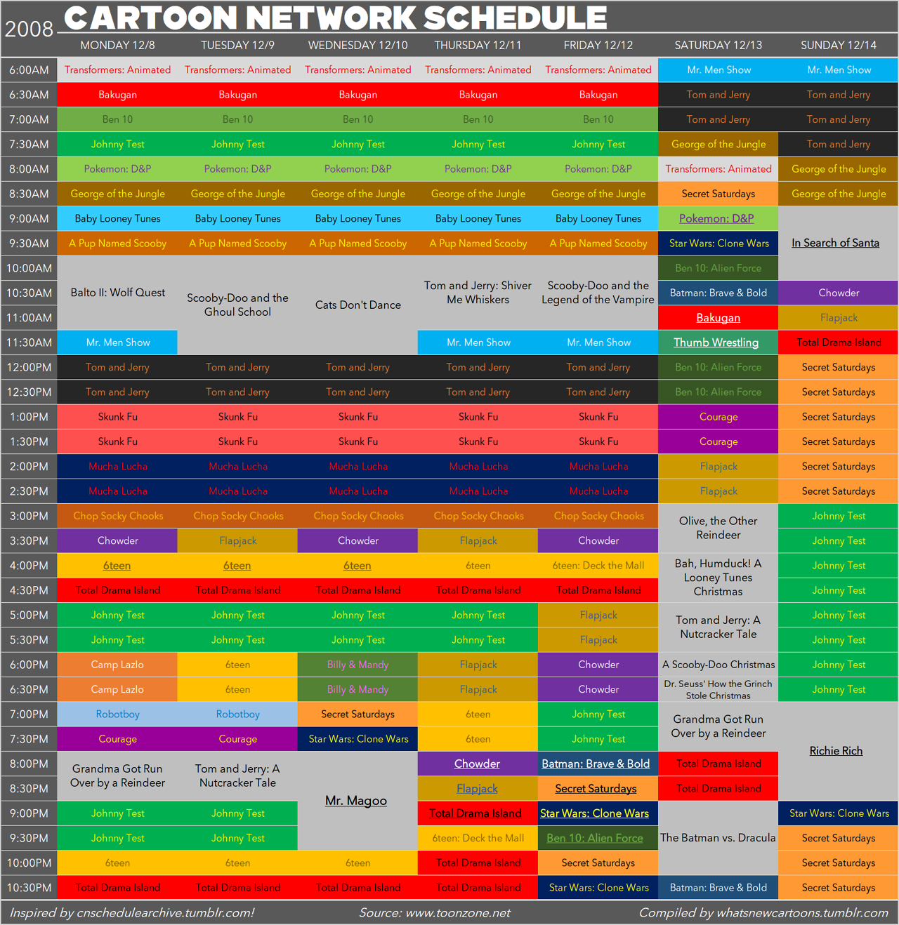 Boogstersu2 This Was The Cartoon Network Schedule For vrogue.co