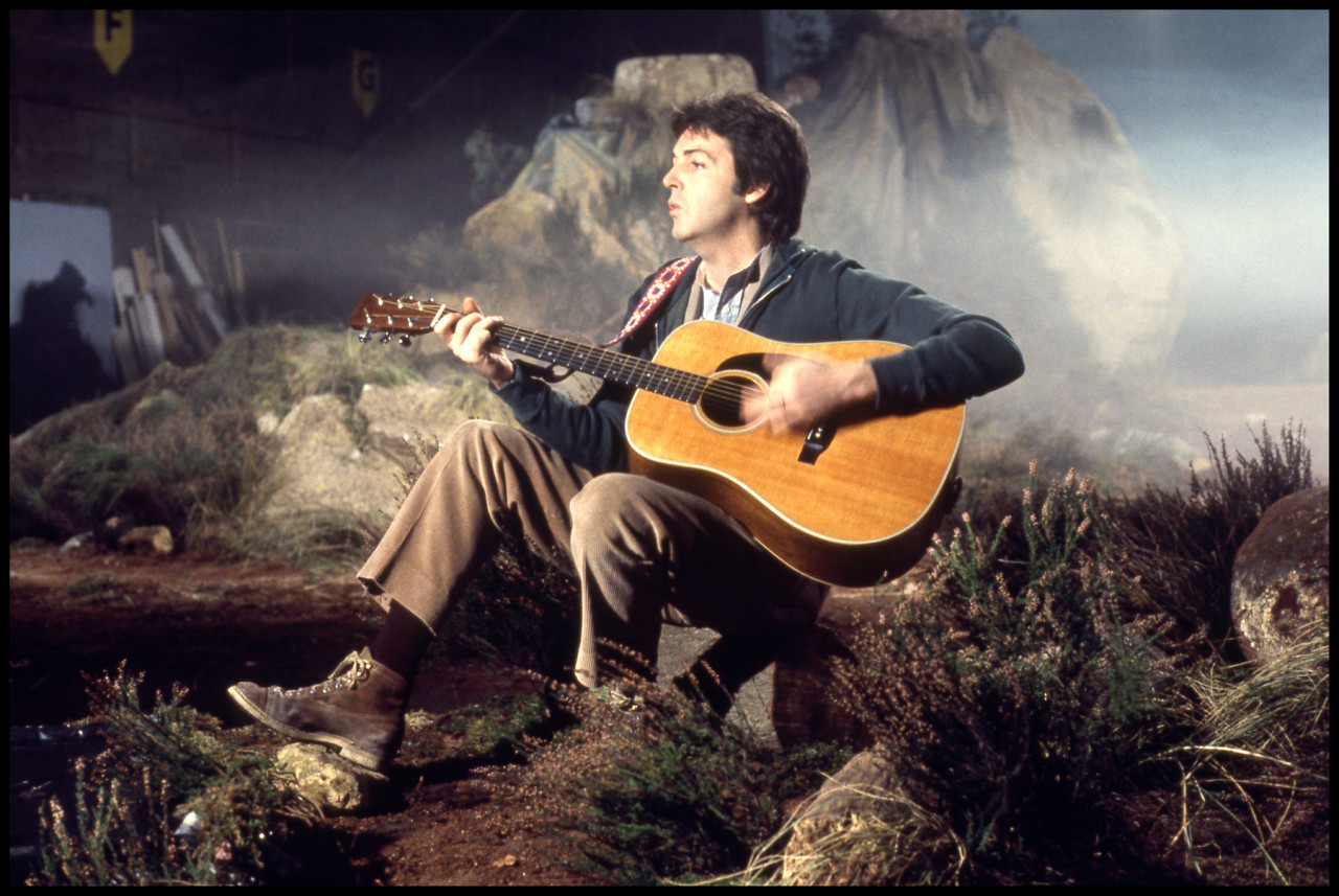 br /" Paul McCartney, filming 'Mull of Kintyre', Elstree, 19...