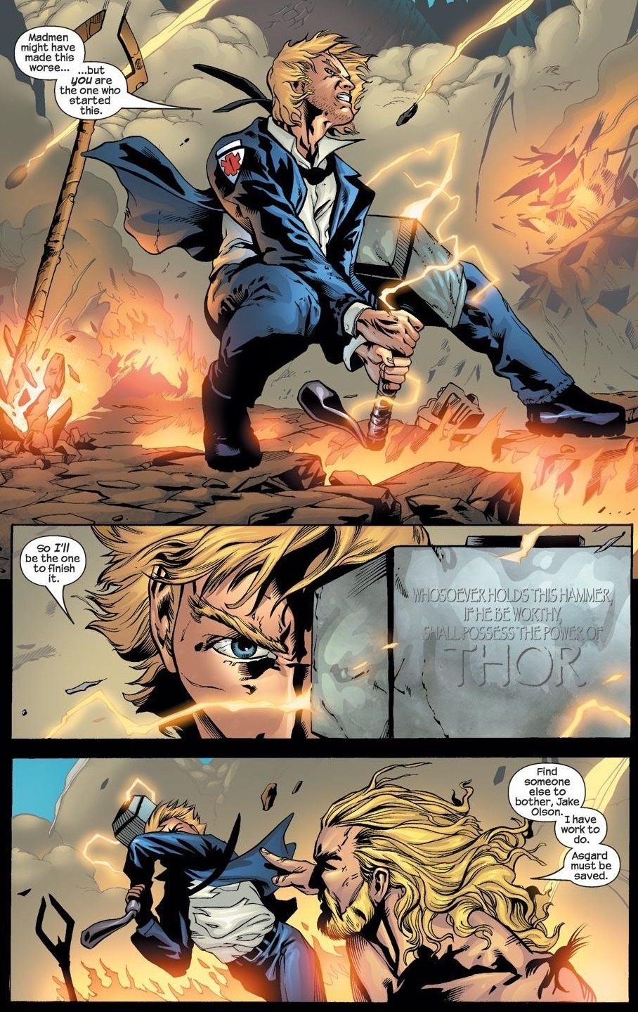 Panels of Interest — Thor vs. Jake Olson. [from Thor (1998) #67]