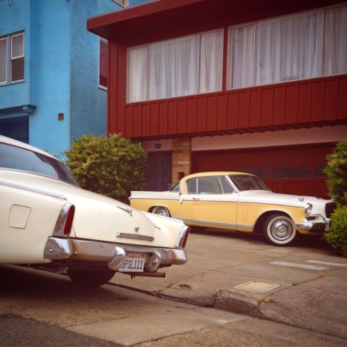 packardbaker:Studebaker K-body hardtops in San Francisco. 1956...