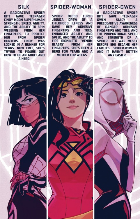 lumpawaroospaceprincess-moved:Silk, Spider-Woman, and...