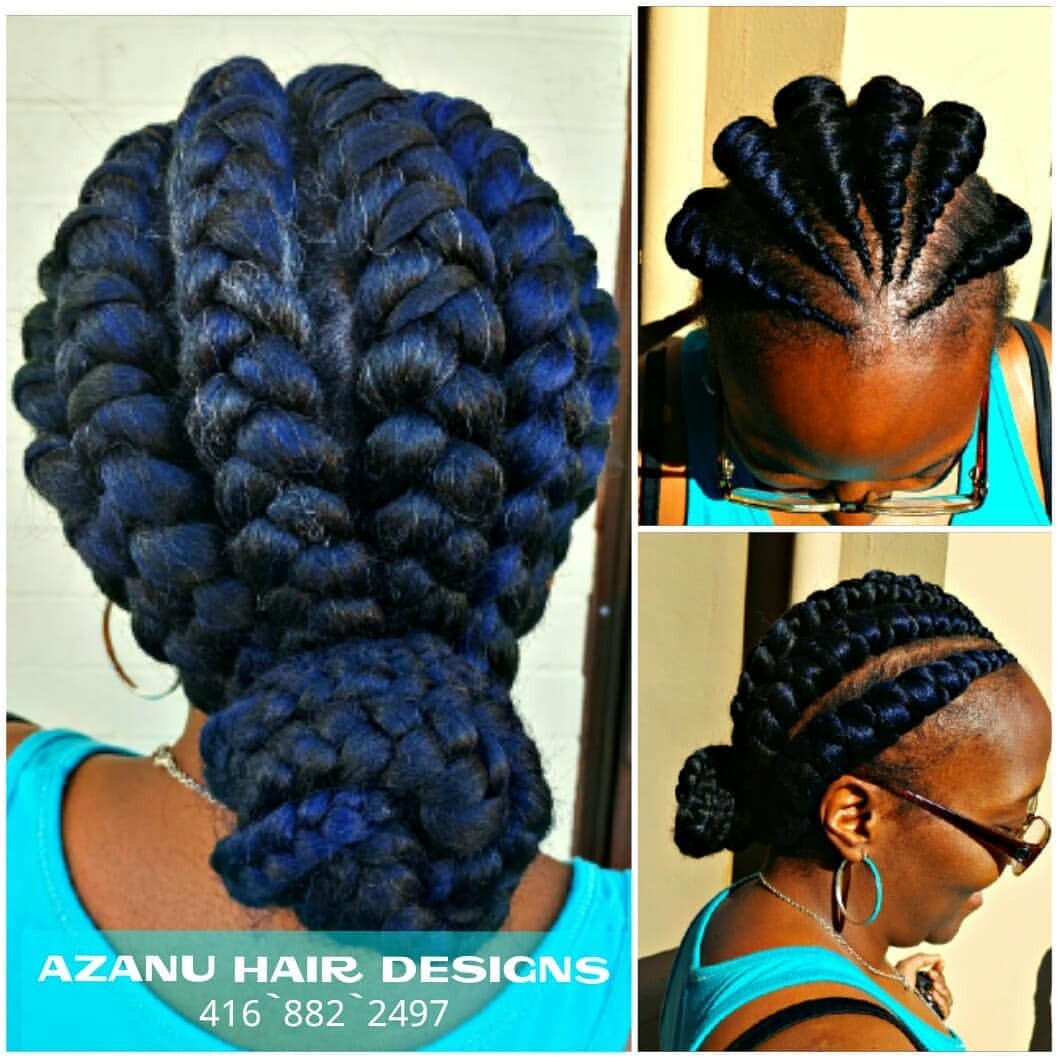Azanu Hair Designs 416 882 2407 Ghana Cornrow Black And