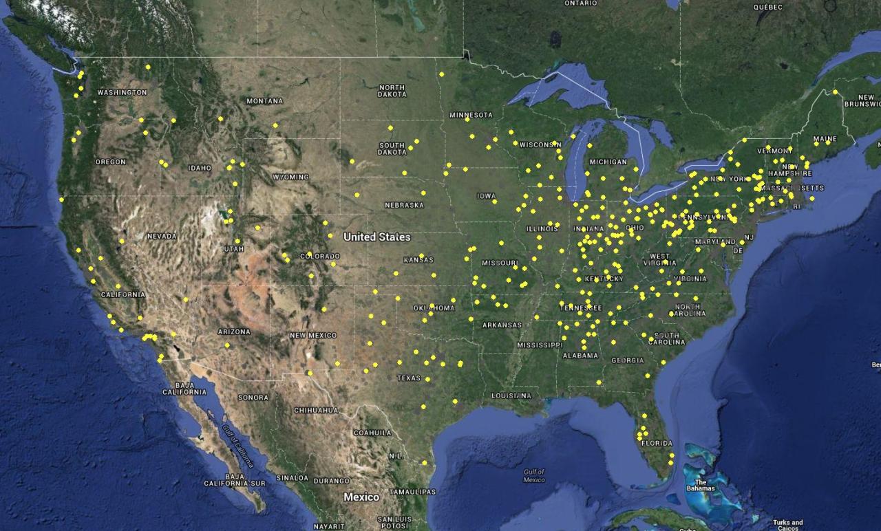 All Drive In Movie Theaters In America Maps On The Web   Tumblr O0kj4ojNo21rasnq9o1 1280 