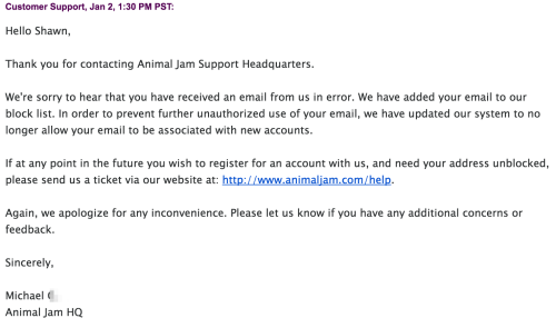 animal jam hq email