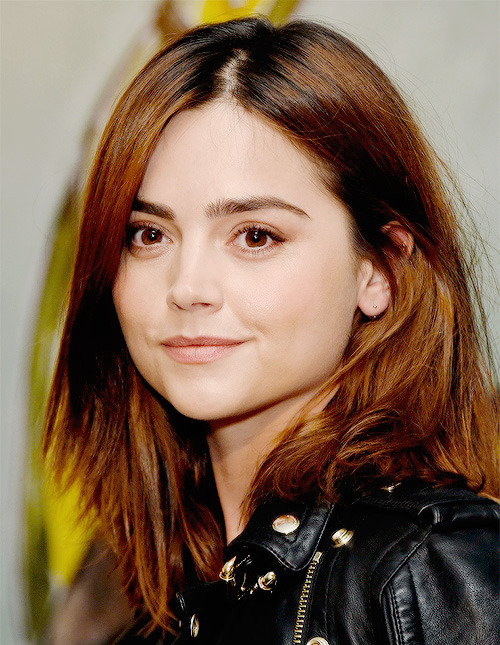 lost in a book, Jenna Coleman attends the private Burberry event...