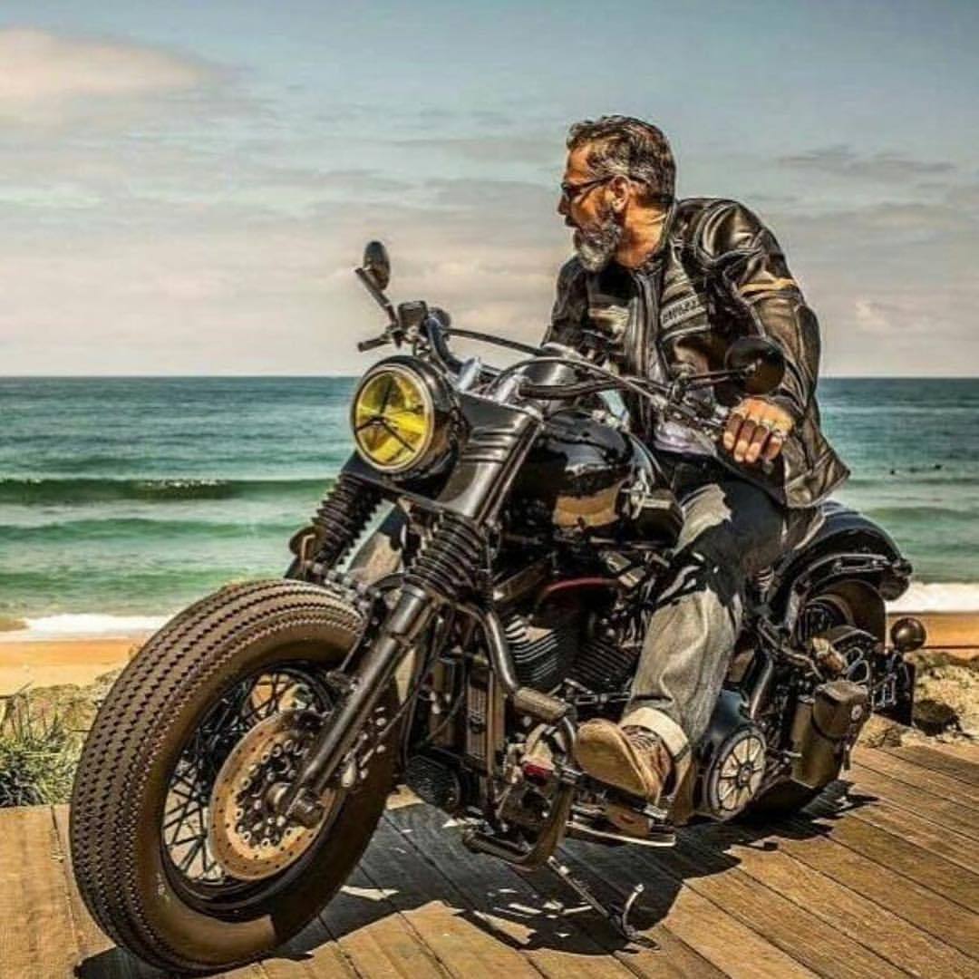 Harleysite Harley Davidson Rider At The Beach Repost