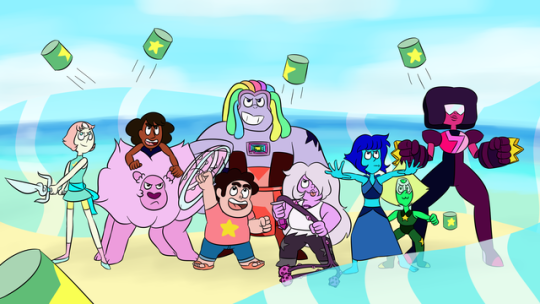 A post by @snapbacksteven gave an idea for the 5th anniversary of Steven Universe... I did a redraw of that one shot in Reunited!! I thought it was the perfect shot of all Crystal Gems fighting...