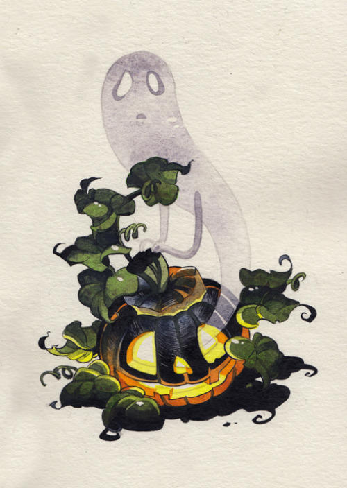 alliebirdseed:Inktober day14 - Punkin ghost!