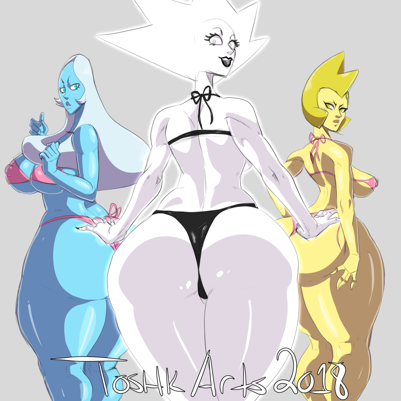 Ultra-thick Blue, Yellow, and White Diamond : r/StevenUniverseNSFW