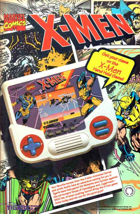 it8bit:Tiger Electronics X-Men Handheld Game Ad (1993)Scan...