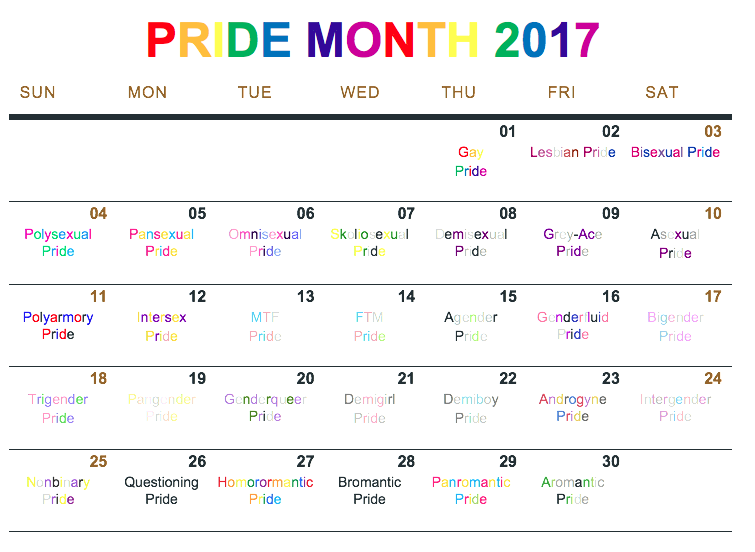 Pride Month Calendar - PRIDE MONTH CALENDAR เพราะอัตลักษณ์และรสนิยมทาง