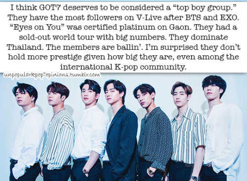 unpopularkpop-opinions:I think GOT7 deserves to be considered...