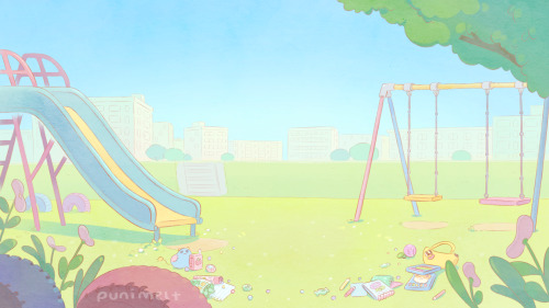 punimelt:background painting for my film, TAPIOCAdeadline is...