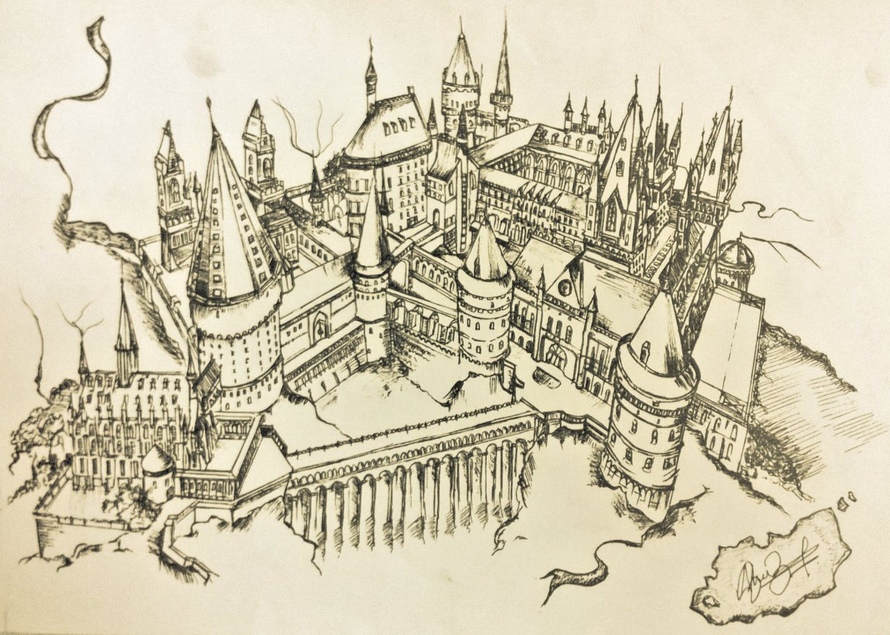 AWESOMENESS :) — mugglenet: Fan Art of the Week: Hogwarts in pen