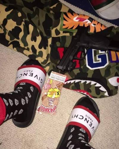 bape shark flip flops