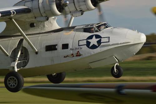 aviationblogs:Catalina PBY-5A Miss Pick Up, landing at Duxford...