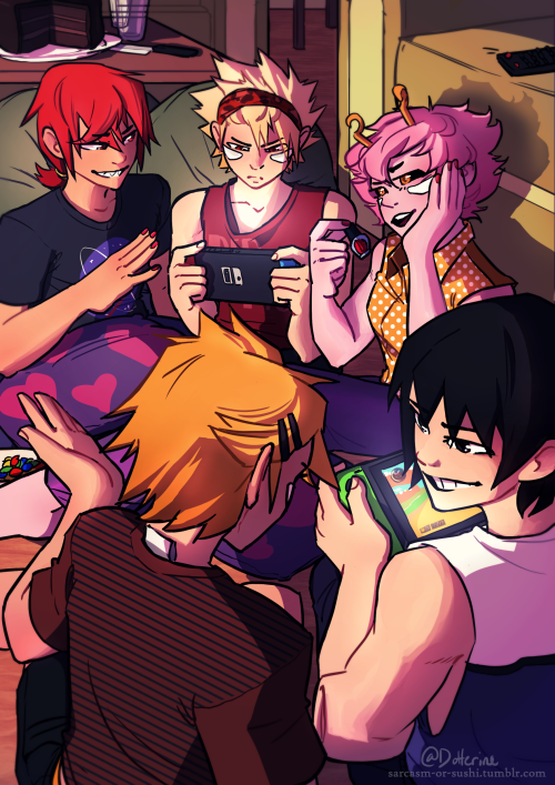 sarcasm-or-sushi:✨bakusquad sleepover ✨hbd kirishima! 10/16...